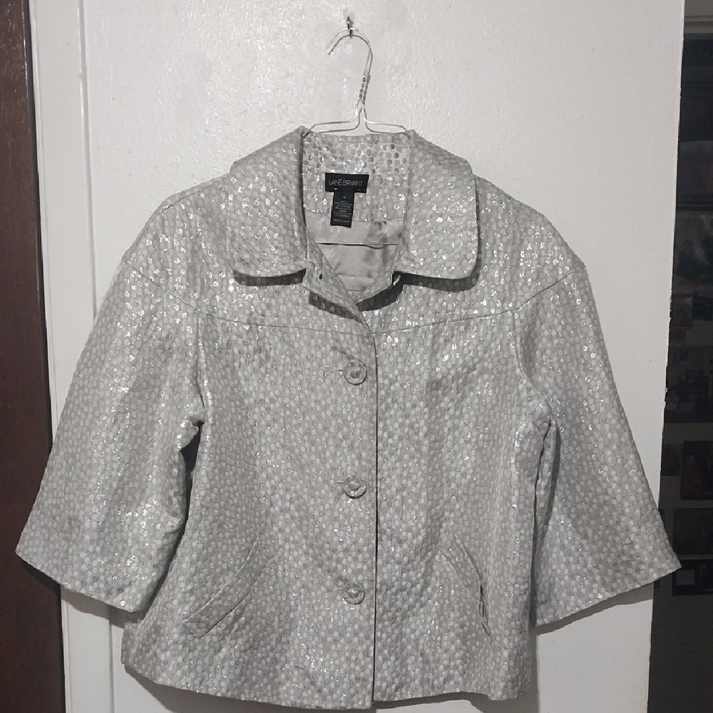 Lane Bryant Shimmering Silver Blazer